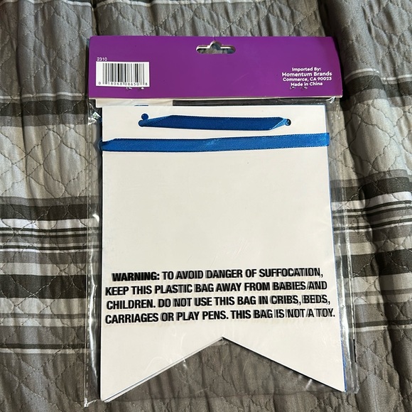 “HAPPY BIRTHDAY” Paper Banner - Royal Blue and Gold Birthday Banner - Picture 2 of 3